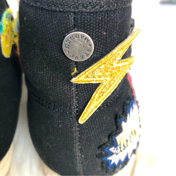 Steve Madden Girl’s Emoji Patch SideZipper High Top Sneakers Shoes, 4 - Picture 5 of 11